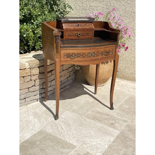 Louis XV / Louis XVI Transition Marquetry Desk For Sale - Image 12 of 13