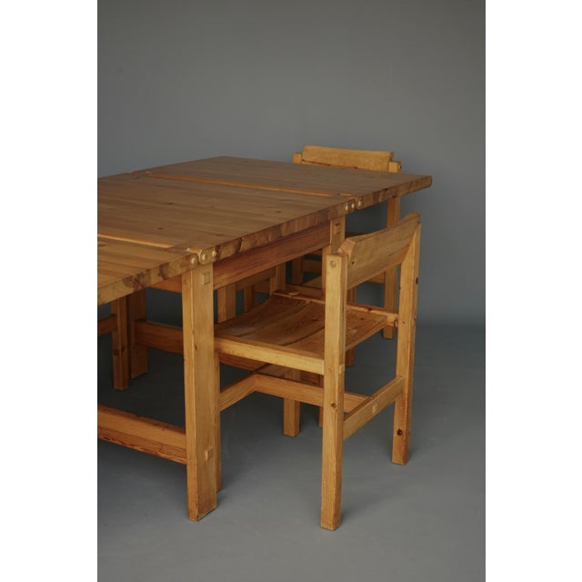 Pine Dining Set by Edwin Helseth for Stange Bruk, 1960s, Set of 5 For Sale - Image 10 of 18
