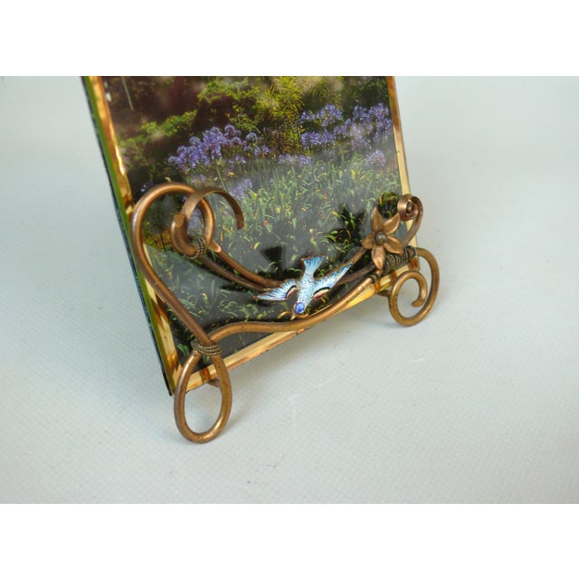 Art Nouveau Möwel Picture Frame in Brass and Enamel from D.R.G.M, Germany, 1890s For Sale - Image 5 of 18