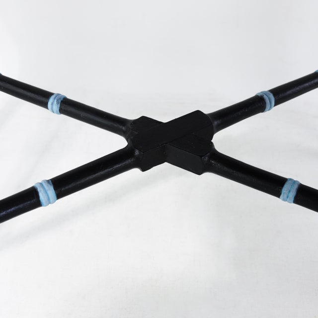 Pair of Vintage Black Lacquer Chinoiserie Side Tables With Gilt Peacock Motif For Sale - Image 15 of 16