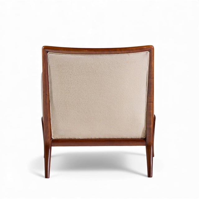 Robsjohn Gibbings for Widdicomb Mid Century Walnut Saber Leg Lounge Chairs – Pair For Sale - Image 9 of 12