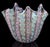 Beautiful vintage Murano hand blown pink and blue twisting ribbons Italian art glass fazzoletto / handkerchief vase. The...