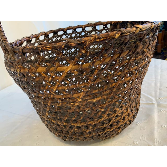 Antique Primitive Gathering Basket For Sale In Boston - Image 6 of 11