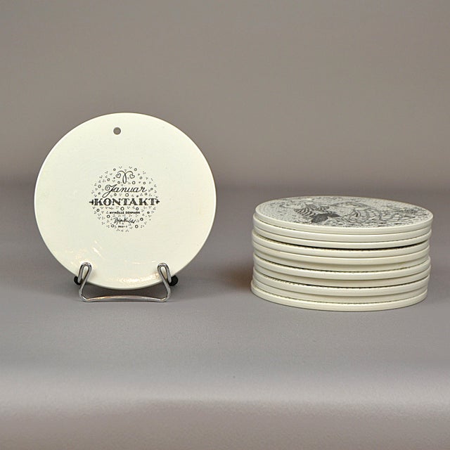 Ceramic Ceramic Calendar Plaques by B. Wiinblad for Nymolle, Norway, 1970s, Set of 12 For Sale - Image 7 of 18