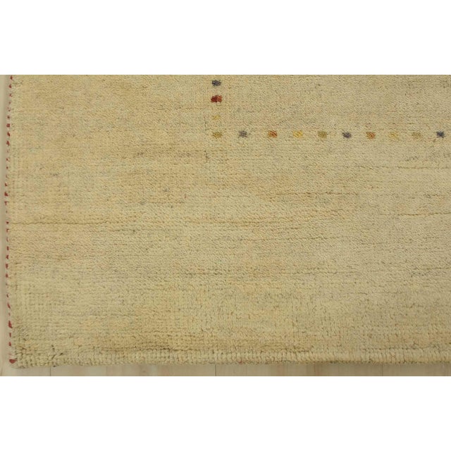 Gabbeh Rug 5’5” X 7’8” Beige Wool Contemporary Hand-Knotted Area Carpet For Sale - Image 10 of 13