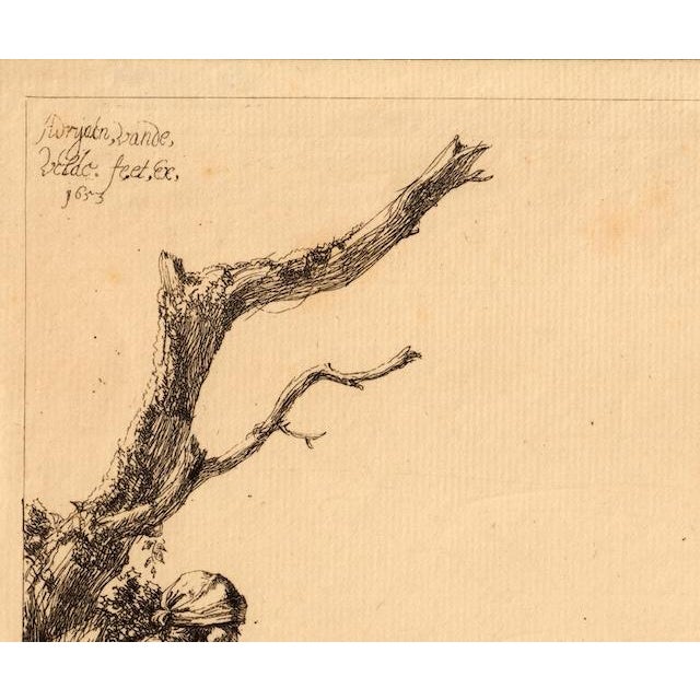 Adriaen Van De Velde Old Master Etching of a Golden Age Pastoral Scene W/ Watermark & Collector's Mark - .18th century....