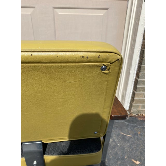 Mustard 1950s Mid-Century Modern Yellow Vinyl Accent Chair For Sale - Image 8 of 10