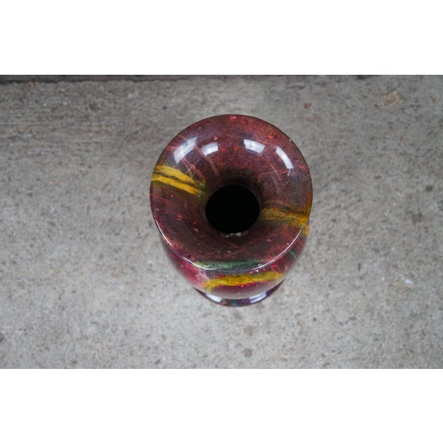 20th Century Chinese Purple Jade Carved & Polished Marble Flower Vase Urn For Sale - Image 4 of 9