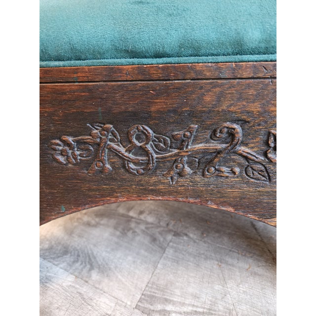 Antique 19th Century Carved Oak Footstool Bench For Sale In New York - Image 6 of 11
