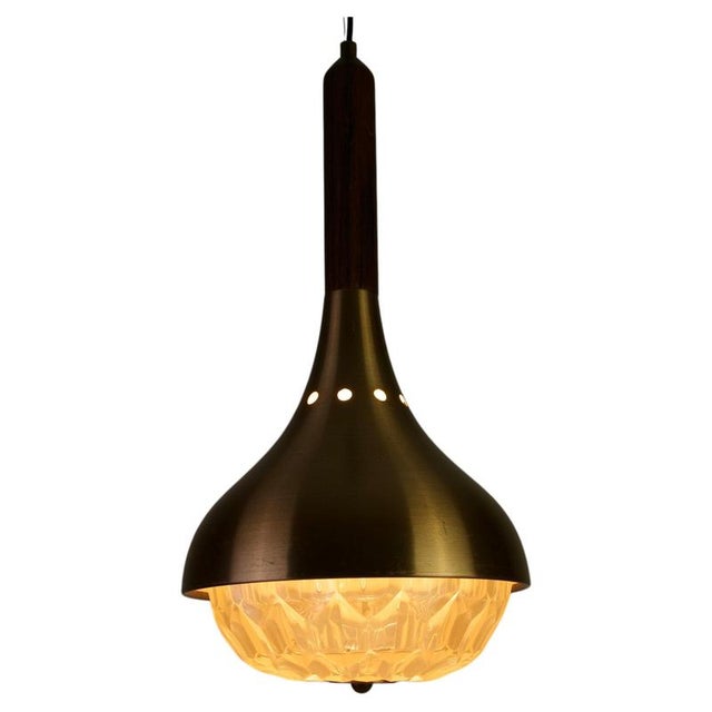 Mid-Century Modern Copper and Acrylic Glass Hanging Lamp, Italy, 1960s For Sale - Image 11 of 11