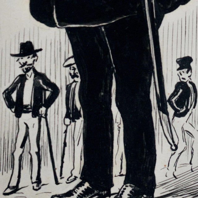 Spanish or Catalan Artist, Satirical Cartoon Studies, 1990s, Ink & Pencil Drawings, Set of 3 For Sale - Image 9 of 11