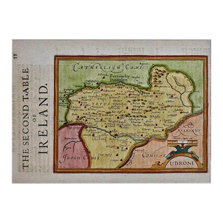 Southeastern Ireland: A 17th Century Hand Colored Map by Mercator and Hondius For Sale