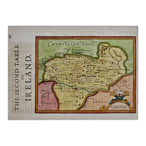 Southeastern Ireland: A 17th Century Hand Colored Map by Mercator and Hondius