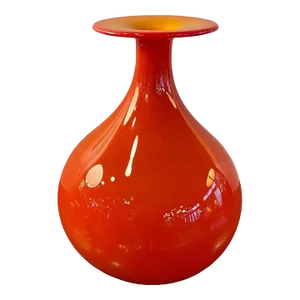 1960s Mid Century Modern Art Glass Vase by Tom Connally, Greenwich Flint Craft