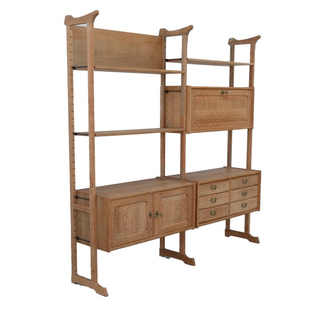 Danish Freestanding Oak Bookcase attributed to Henning Kjærnulf for Nyrup Møbler, 1960s For Sale