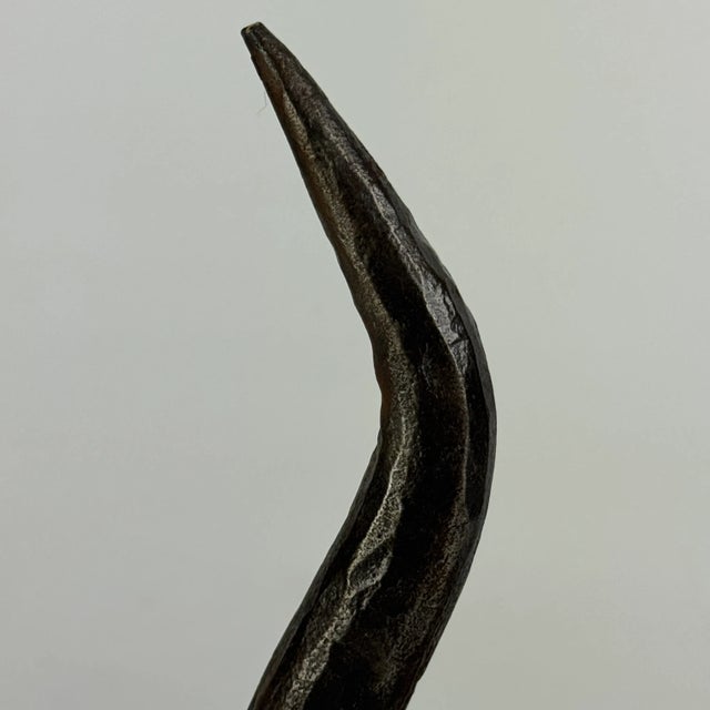 Lovely & Unique Hand Forged Vintage "Luv" Metal Antlers Sculpture, Signed For Sale - Image 4 of 9