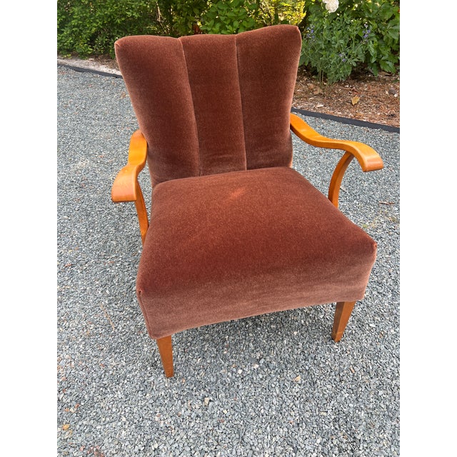 Fritz Hansen 1940s Danish Modern Fritz Hansen Style Lounge Chair in Cinnamon Mohair For Sale - Image 4 of 17