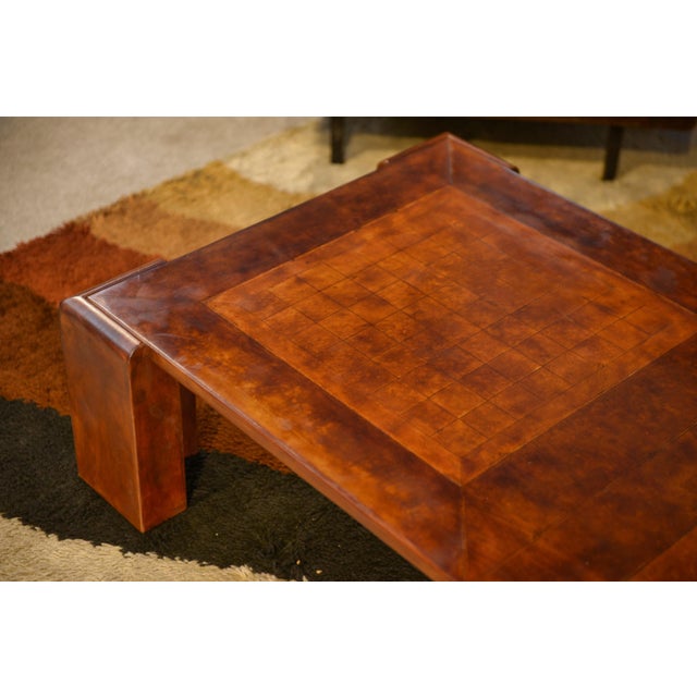 Vintage Coffee Table in Leather, 1950s For Sale - Image 9 of 10