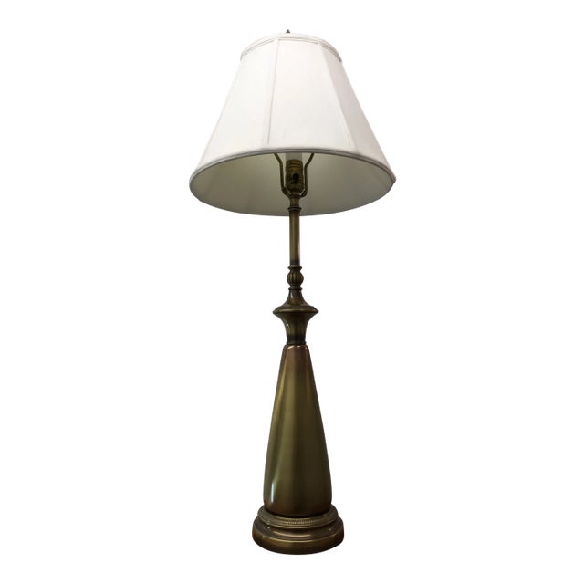 Rembrandt Solid Brass Table Lamp and Shade - a Pair For Sale