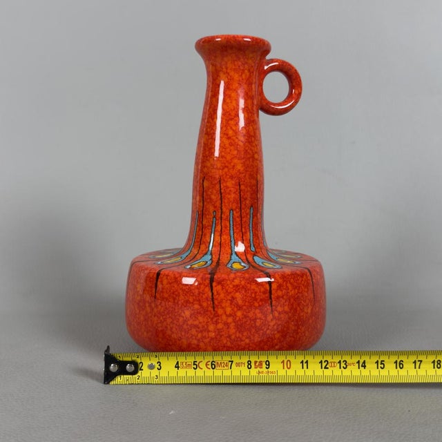 Modernist Majolica Jug Vase by Roberto Rigon for Bertoncello, 1970s For Sale - Image 11 of 13