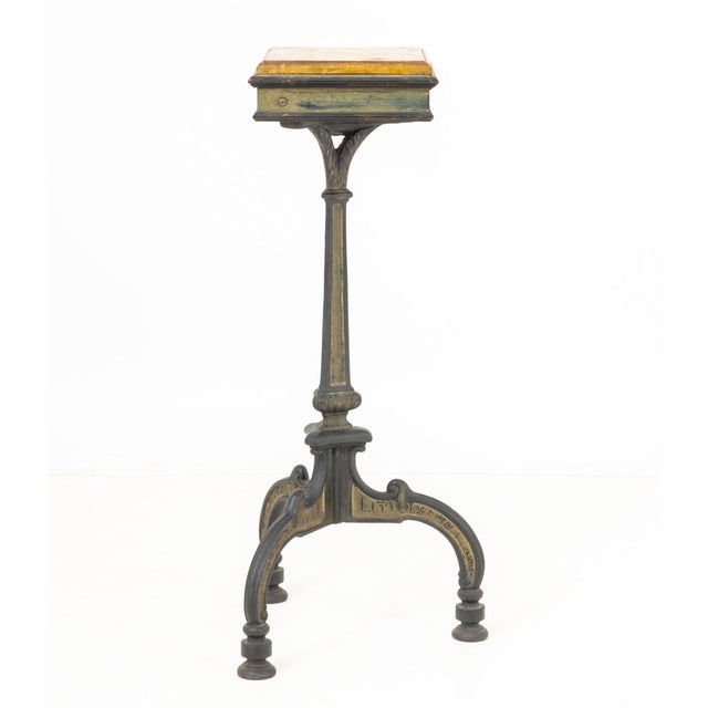 Green French Marble Top and Cast Iron Telephone Table For Sale - Image 8 of 10