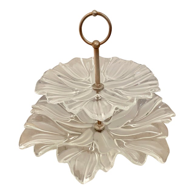 Mikasa Tulip Design Two Tier Glass Server For Sale