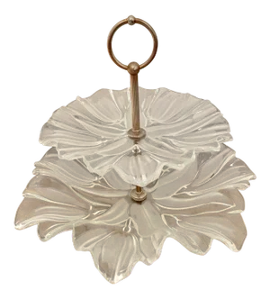 Mikasa Tulip Design Two Tier Glass Server