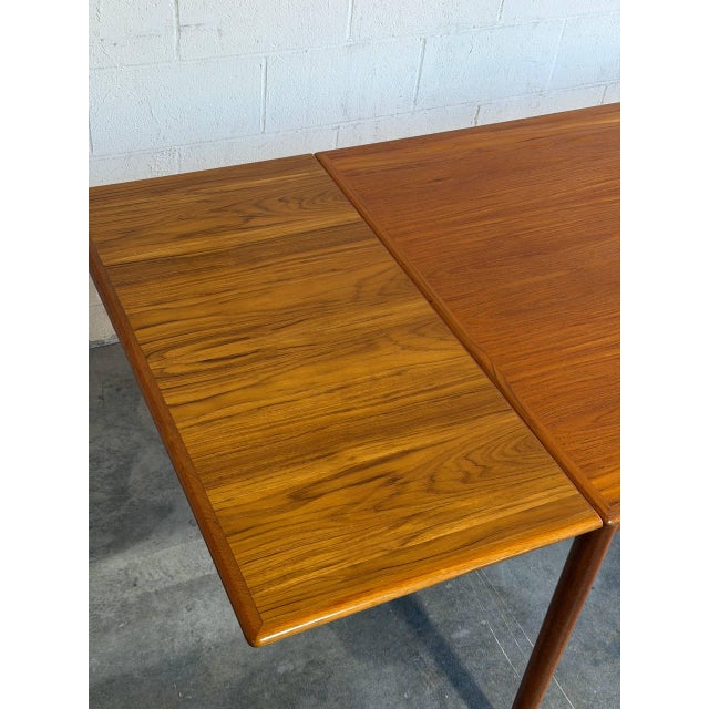 Brown Am Teak Extendable Dining Table With Two Pull-Out Leaves Danish Mid-Century Modern 1960s For Sale - Image 8 of 14