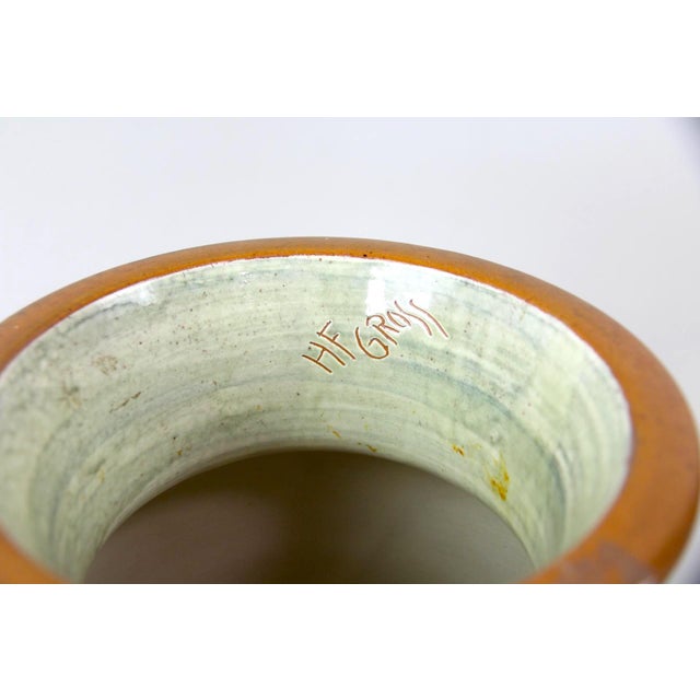 Mid 20th Century Mid-Century Modern Large Danish Porcelain Decorative Vase by Harald Folmer Gross For Sale - Image 5 of 9