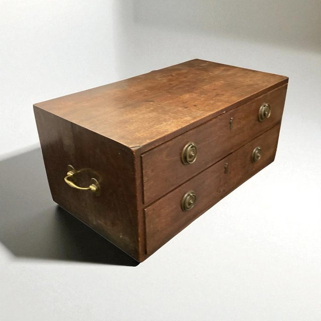 Small Campaign Style Chest of Drawers in Mahogany, 1890s For Sale - Image 13 of 15