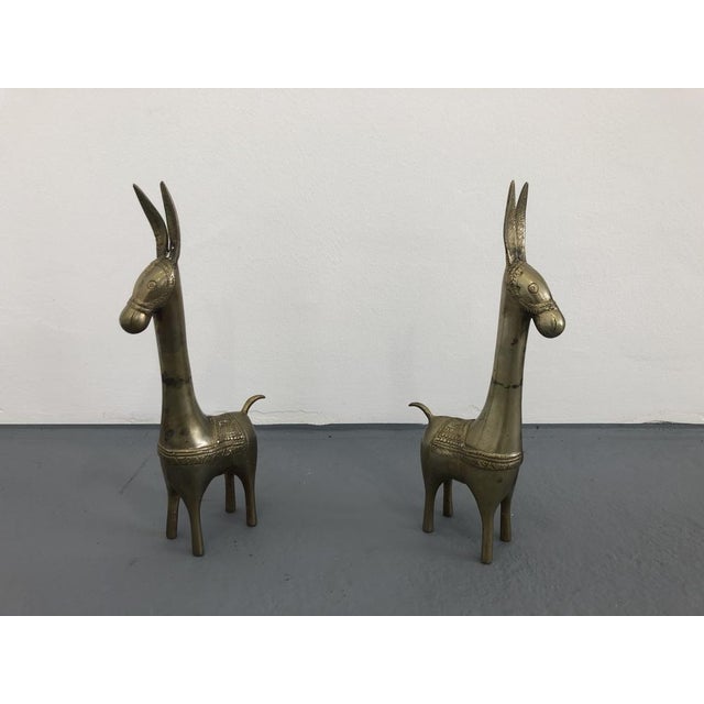 Large Brass Donkey Statues, 1950s, Set of 2 For Sale - Image 9 of 15
