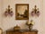 1980s French Louis XVI Gold Purple Crystal Wall Lamps Sconces-Pair For Sale - Image 9 of 14
