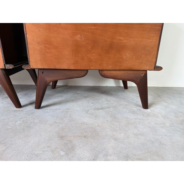 1940’s Art Deco Solid Mahogany Nightstands With Drawer & Open Shelf – A Pair For Sale - Image 16 of 18