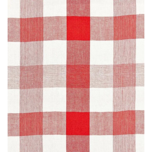 Traditional Sample - The House of Scalamandré Westport Linen Plaid Fabric, Coral For Sale - Image 3 of 3