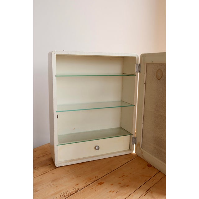 Vintage Wall-Mounted Medicine Cabinet in Ivory-Painted Wood, 1970s For Sale - Image 4 of 9