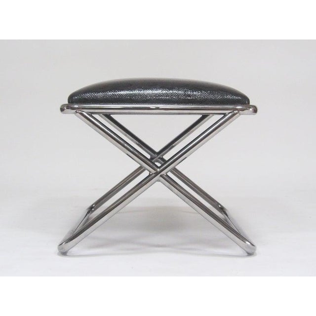 Metal Ward Bennett Scissor Chair Ottoman/Stool For Sale - Image 7 of 10