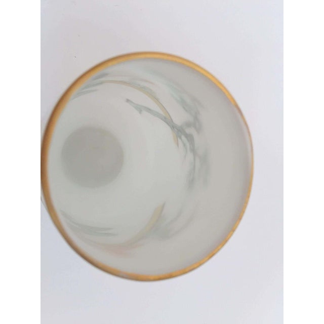 Japanese Opaline White Glass Vase Hand Painted with Geishas 1950s For Sale - Image 12 of 12