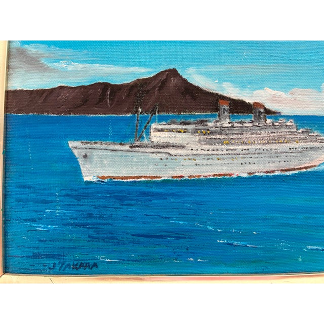 The Piece This stunning original oil on canvas captures the quintessential "Golden Age" of Hawaiian travel. Painted by...