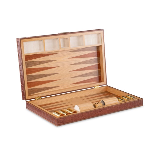 Traditional Maitland-Smith Tan Leather Game Board For Sale - Image 3 of 3