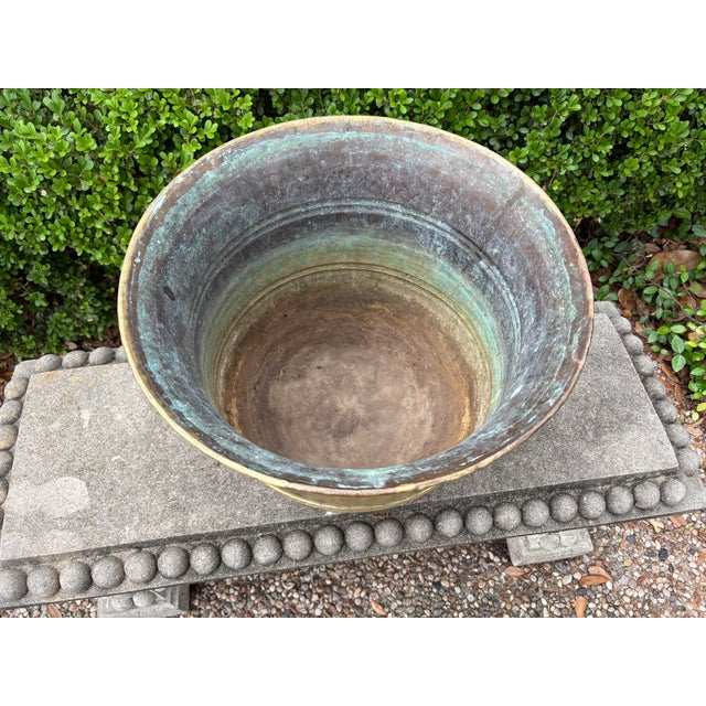 Italian Hammered Brass Planter Stamped Egidio Casagrande For Sale In Houston - Image 6 of 10