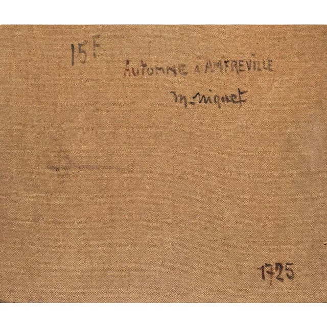 Marcel NIQUET AUTUMN in AMFREVILLE SOUS LES MONTS 1930 oil on wood signed lower right 21.3 x 25.6 in in good condition