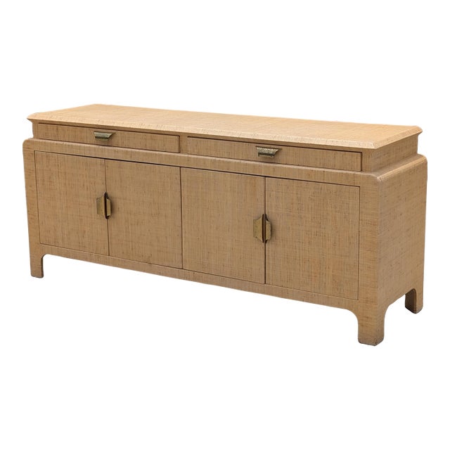 Mid Century Raffia Sideboard/Buffet by Harrison Van Horn, C1970s, Attrbiuted For Sale