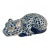 Vintage Blue & White Fishnet Porcelain Cat Sculpture in the Herend Style, 10.5 Inches For Sale
