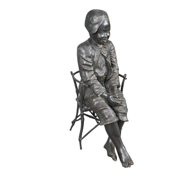 The Boy Fishing Bronze Statue is an antique sculpture by Austrian sculptor and potter Friedrich Goldscheider. It depicts a...