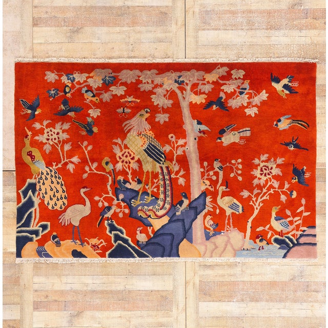 Vintage Chinese Art Deco Pictorial Rug, 07'11 X 05'02 For Sale - Image 10 of 10