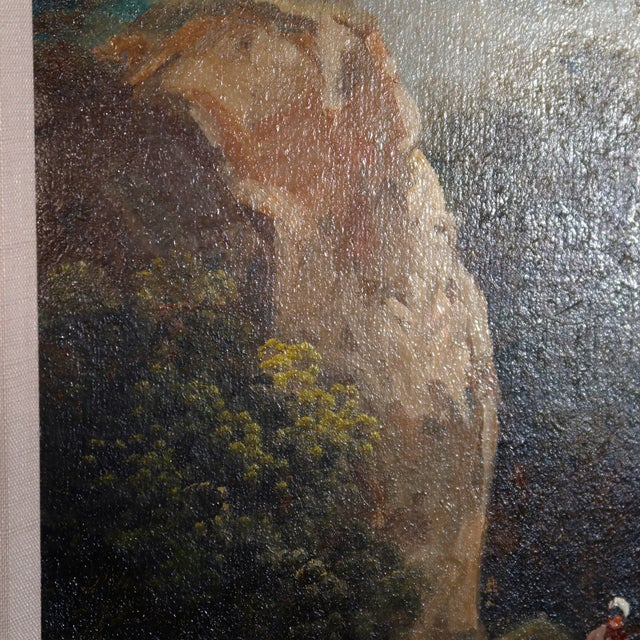 Mid 20th Century Mid 20th Century Large Custom Framed Italian Countryside Village Landscape Oil Painting by Toni Bordignon For Sale - Image 5 of 18