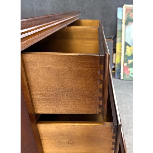 Brown Vintage Five Drawer Solid Cherry Dresser Chest For Sale - Image 8 of 10