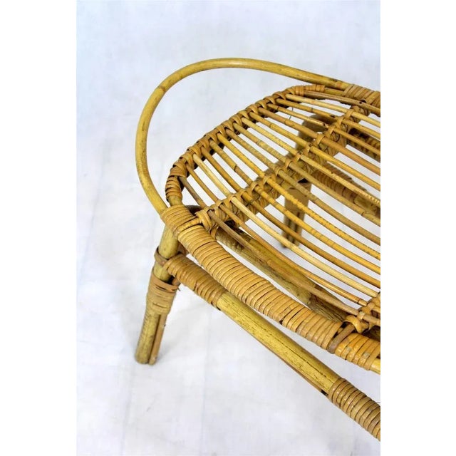 Rattan Armchairs, Table and Stool, 1960s, Set of 4 For Sale - Image 12 of 18