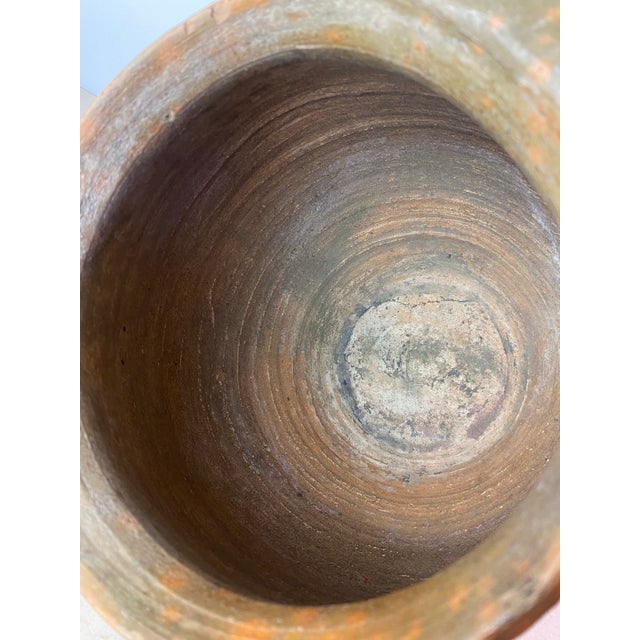 Brown Antique Rustic Terracotta Water Jug, Mediterranean Style For Sale - Image 8 of 11