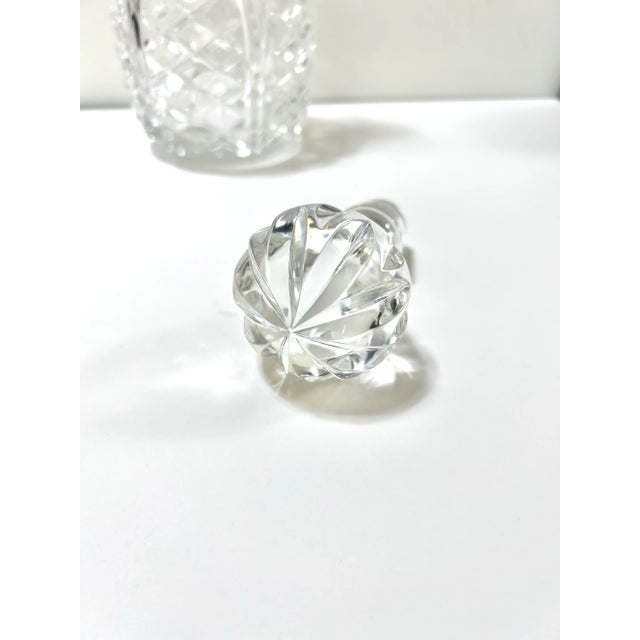 1970s Vintage Cut Crystal Decanter With Stopper – Elegant Barware for Whiskey or Bourbon For Sale - Image 5 of 8